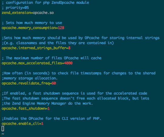 opcache settings