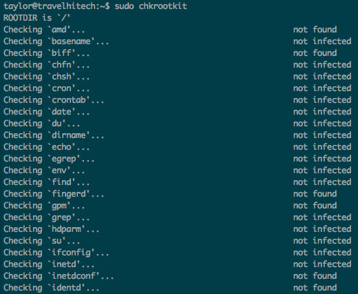 running chkrootkit
